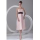 Ruffles Tea Length Strapless A-Line Chiffon Bridesmaid Dresses 02010509