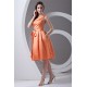 A-Line Knee-Length One-Shoulder Sleeveless Satin Short Bridesmaid Dresses 02010510 A-Line Knee-Length One-Shoulder Sleeveless Satin Short Bridesmaid Dresses 02010510