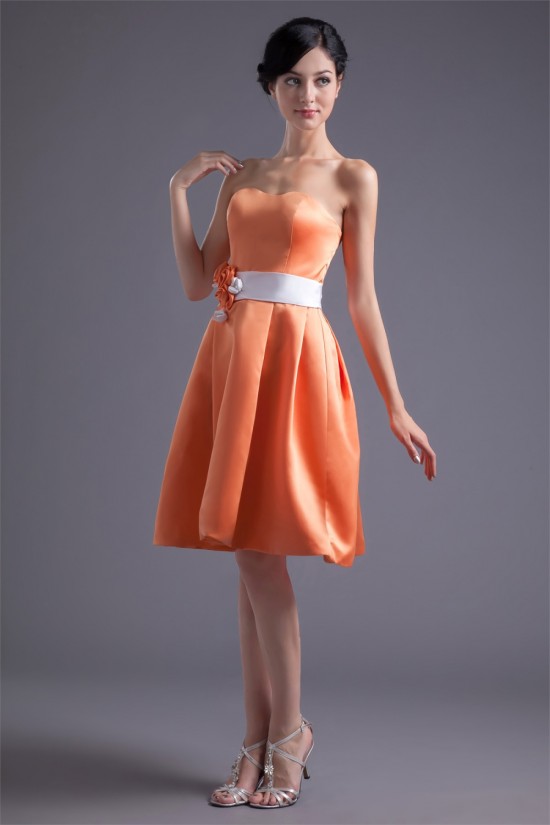A-Line Satin Knee-Length Soft Sleeveless Short Bridesmaid Dresses 02010512 A-Line Satin Knee-Length Soft Sleeveless Short Bridesmaid Dresses 02010512