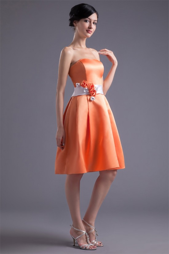 A-Line Satin Knee-Length Soft Sleeveless Short Bridesmaid Dresses 02010512 A-Line Satin Knee-Length Soft Sleeveless Short Bridesmaid Dresses 02010512