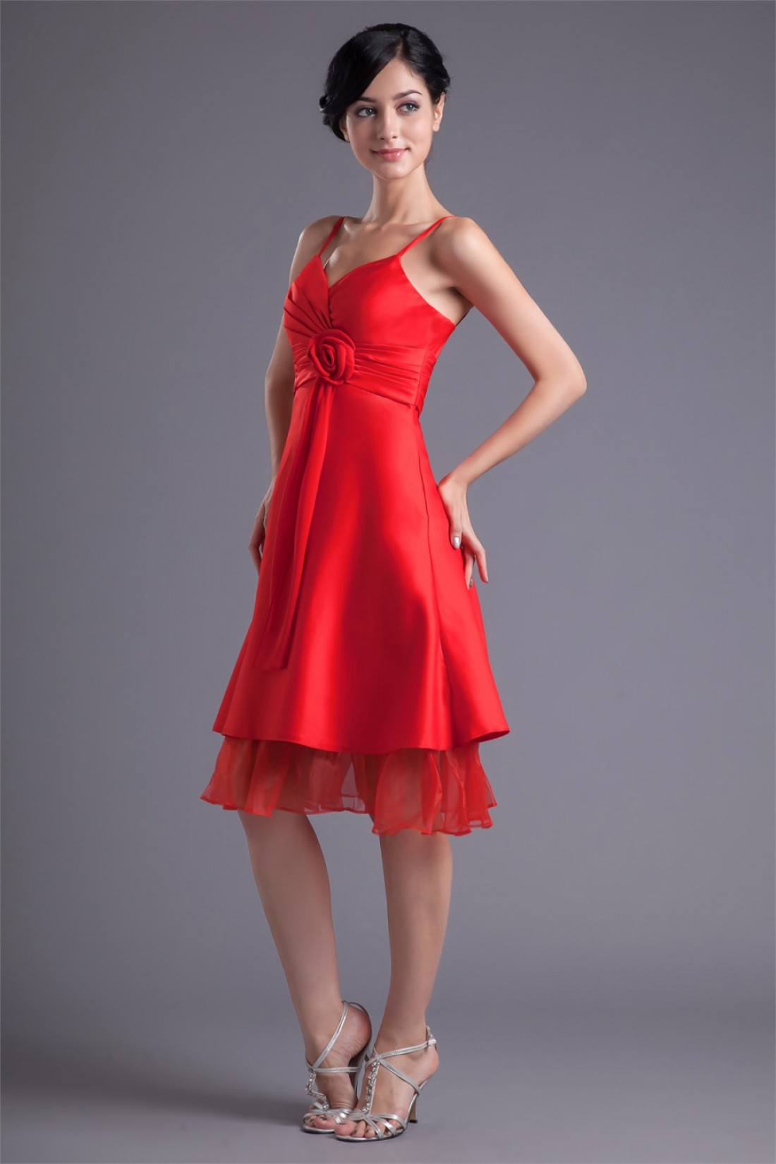satin wrap dress bridesmaid Long Sleeveless Mismatched Red Bridesmaid Dresses Wedding Guest Dress