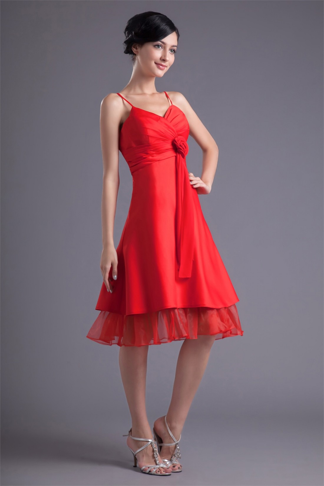 Red Short Bridesmaid Dresses Vintage Red Prom Dress main image 1