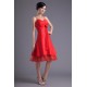 A-Line Handmade Flowers Short Red Bridesmaid Dresses 02010513