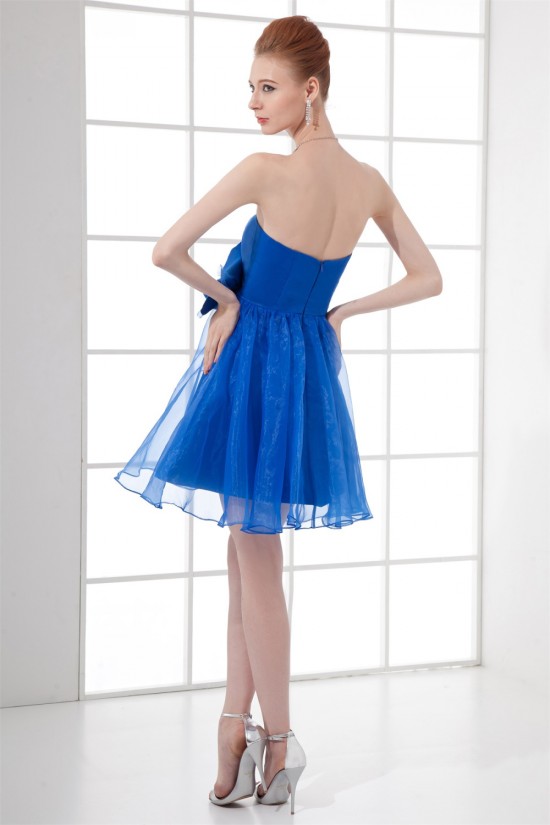 Short/Mini Sleeveless Satin Organza Soft Bridesmaid Dresses 02010522