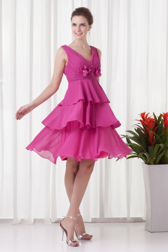 A-Line Knee-Length Sleeveless Chiffon Bridesmaid Dresses 02010523 A-Line Knee-Length Sleeveless Chiffon Bridesmaid Dresses 02010523