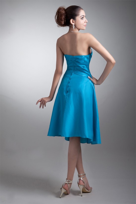 Tea Length Pleats Strapless Sleeveless A-Line Bridesmaid Dresses 02010545 Tea Length Pleats Strapless Sleeveless A-Line Bridesmaid Dresses 02010545