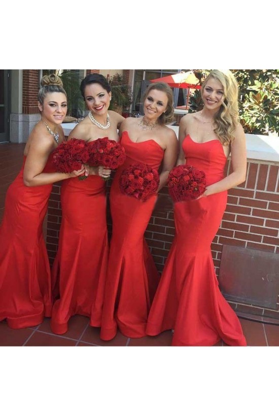 Trumpet/Mermaid Long Red Bridesmaid Dresses 3010003 Trumpet/Mermaid Long Red Bridesmaid Dresses 3010003