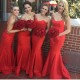 Trumpet/Mermaid Long Red Bridesmaid Dresses 3010003 Trumpet/Mermaid Long Red Bridesmaid Dresses 3010003