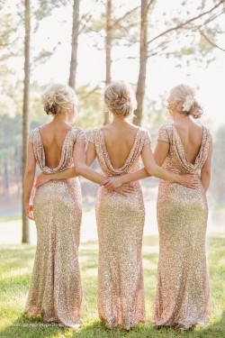 Sheath Sequins Cap Sleeves Long Bridesmaid Dresses 3010005