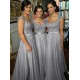 A-Line Cap-Sleeves Lace Chiffon Long Bridesmaid Dresses 3010014 A-Line Cap-Sleeves Lace Chiffon Long Bridesmaid Dresses 3010014