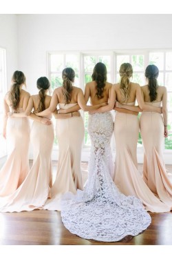 Trumpet/Mermaid Sweetheart Long Wedding Party Dresses Bridesmaid Dresses 3010037