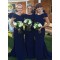 Trumpet/Mermaid Cap-Sleeves Long Blue Wedding Party Dresses Bridesmaid Dresses 3010043