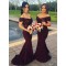 Trumpet/Mermaid Off-the-Shoulder Sequins Long Purple Wedding Party Dresses Bridesmaid Dresses 3010050