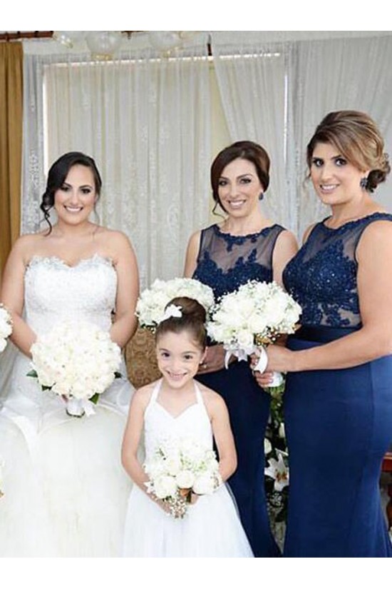 Trumpet/Mermaid Long Blue Lace Wedding Party Dresses Bridesmaid Dresses 3010051 Trumpet/Mermaid Long Blue Lace Wedding Party Dresses Bridesmaid Dresses 3010051