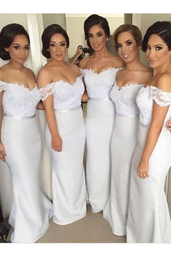 Trumpet/Mermaid Off-the-Shoulder Lace Long Wedding Party Dresses Bridesmaid Dresses 3010056 Trumpet/Mermaid Off-the-Shoulder Lace Long Wedding Party Dresses Bridesmaid Dresses 3010056