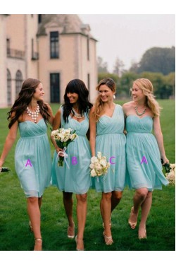 Empire Short Blue Chiffon Wedding Party Dresses Bridesmaid Dresses 3010076