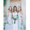 A Line Ruched Chiffon Pale Light Blue Bridesmaid Gowns Off the Shoulder Sweetheart Neckline Floor Length 3010098