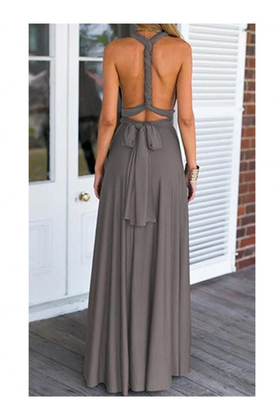 Grey V-Neck Chiffon Long Wedding Guest Dresses Bridesmaid Dresses 3010107 Grey V-Neck Chiffon Long Wedding Guest Dresses Bridesmaid Dresses 3010107