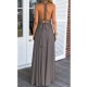 Grey V-Neck Chiffon Long Wedding Guest Dresses Bridesmaid Dresses 3010107 Grey V-Neck Chiffon Long Wedding Guest Dresses Bridesmaid Dresses 3010107
