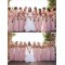 Pink One-Shoulder Floor-Length Chiffon Wedding Guest Dresses Bridesmaid Dresses 3010123