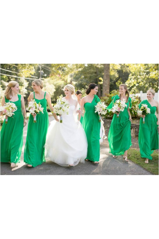 Long Green Chiffon Wedding Guest Dresses Bridesmaid Dresses 3010135