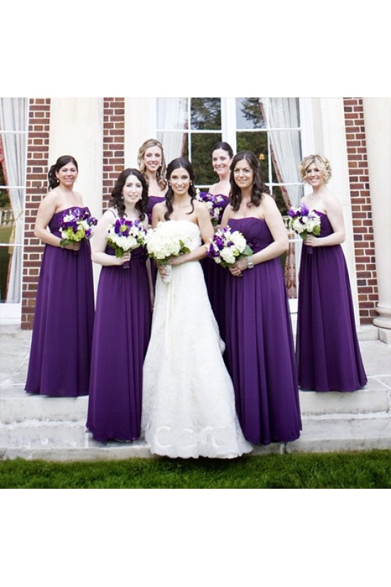 Empire Strapless Long Purple Chiffon Wedding Guest Dresses Bridesmaid Dresses 3010148 Empire Strapless Long Purple Chiffon Wedding Guest Dresses Bridesmaid Dresses 3010148