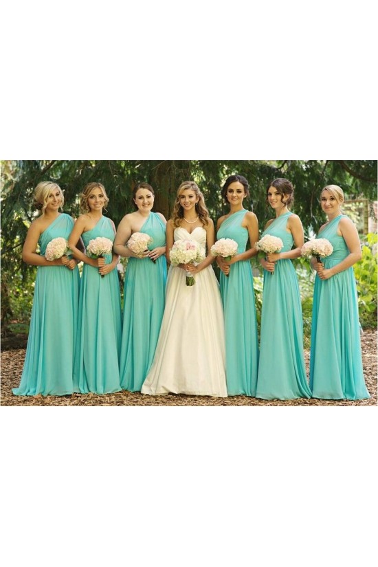 Mint Green One-Shoulder Long Chiffon Wedding Guest Dresses Bridesmaid Dresses 3010162 Mint Green One-Shoulder Long Chiffon Wedding Guest Dresses Bridesmaid Dresses 3010162