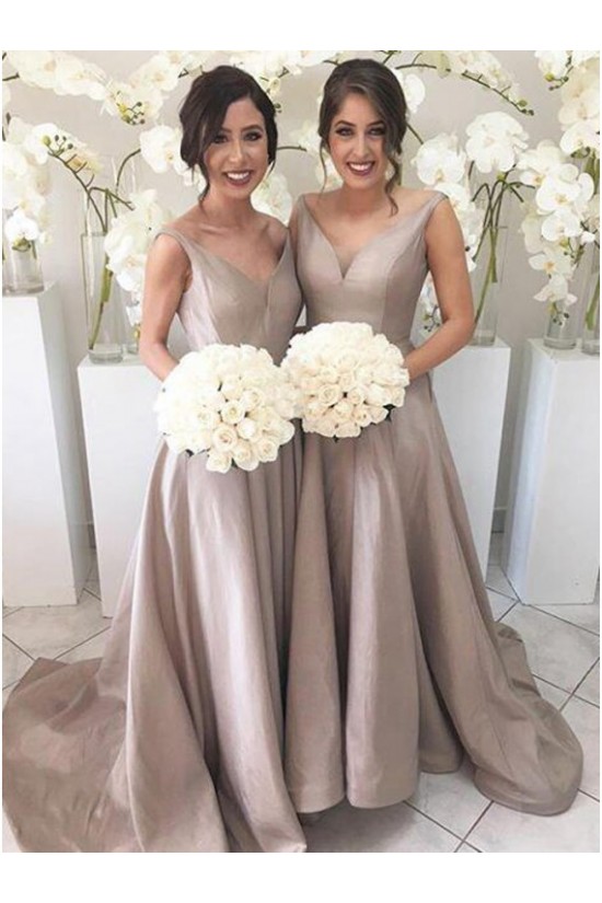 A-Line V-Neck Long Wedding Guest Dresses Bridesmaid Dresses 3010172 A-Line V-Neck Long Wedding Guest Dresses Bridesmaid Dresses 3010172