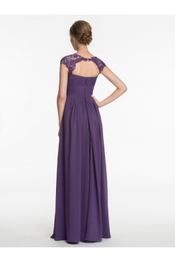 Long Purple Lace Chiffon Wedding Guest Dresses Bridesmaid Dresses 3010197