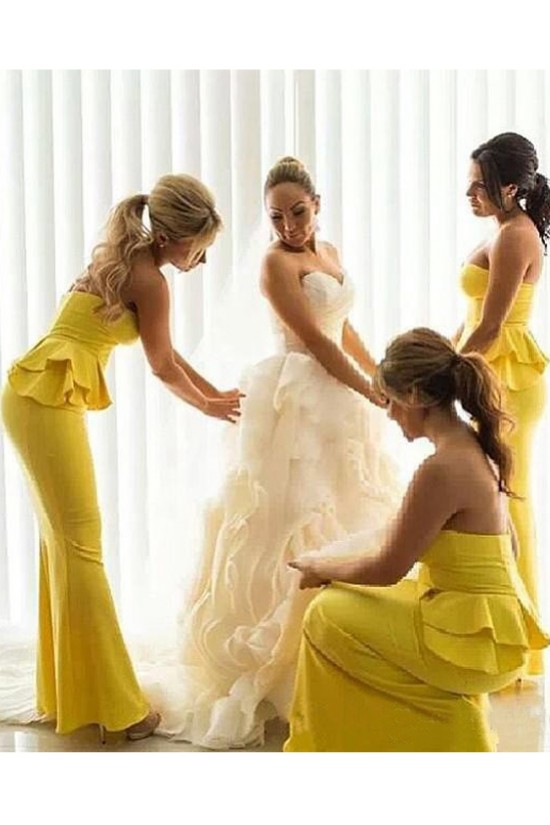 Mermaid Long Yellow Wedding Guest Dresses Bridesmaid Dresses 3010201 Mermaid Long Yellow Wedding Guest Dresses Bridesmaid Dresses 3010201