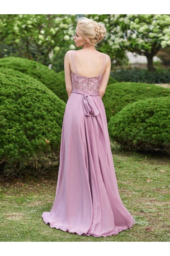 A-Line Lace Chiffon Illusion Neckline Long Wedding Guest Dresses Bridesmaid Dresses 3010219 A-Line Lace Chiffon Illusion Neckline Long Wedding Guest Dresses Bridesmaid Dresses 3010219
