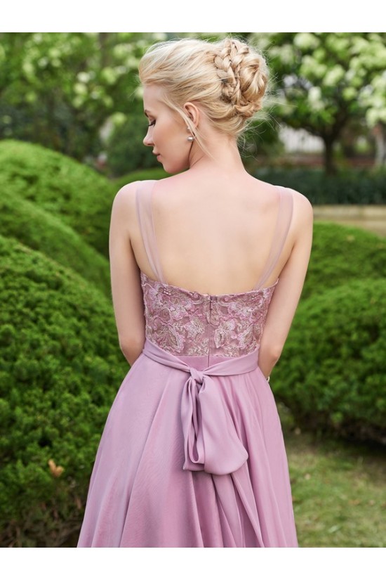 A-Line Lace Chiffon Illusion Neckline Long Wedding Guest Dresses Bridesmaid Dresses 3010219 A-Line Lace Chiffon Illusion Neckline Long Wedding Guest Dresses Bridesmaid Dresses 3010219