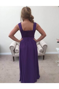 Long Blue Lace Chiffon Wedding Guest Dresses Bridesmaid Dresses 3010227