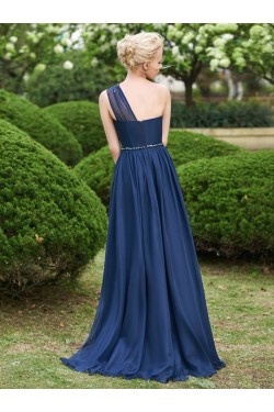 A-Line Long Navy Wedding Guest Dresses Bridesmaid Dresses 3010230