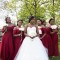 3/4 Length Sleeve Burgundy Plus Size Wedding Guest Dresses Bridesmaid Dresses 3010232