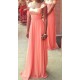 Long Coral Sequins Chiffon Wedding Guest Dresses Bridesmaid Dresses 3010240