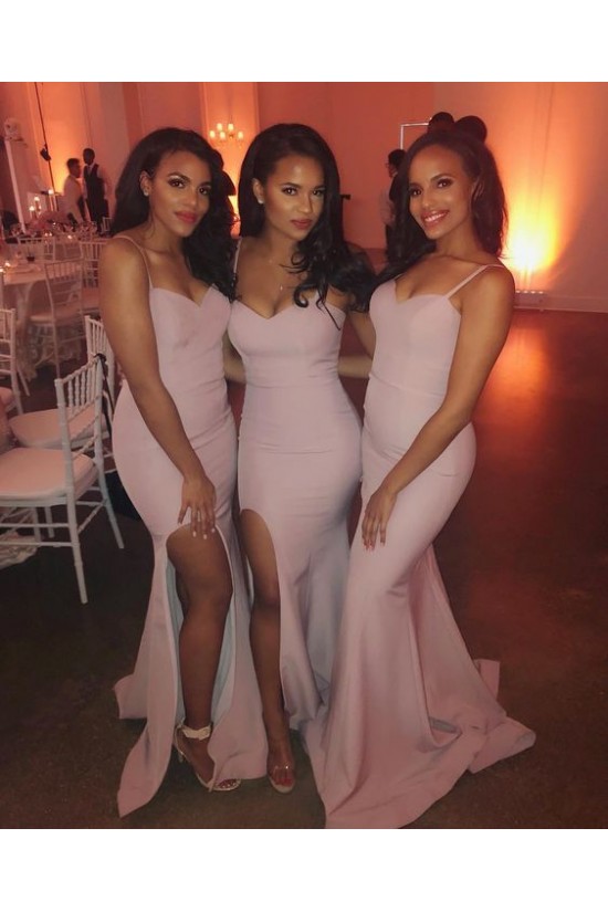 Mermaid Spaghetti Straps Long Bridesmaid Dresses with Slit 3010288 Mermaid Spaghetti Straps Long Bridesmaid Dresses with Slit 3010288