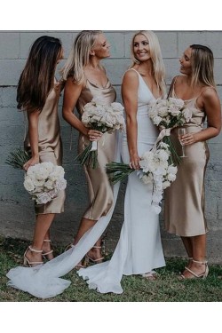 Simple Spaghetti Straps Long Bridesmaid Dresses 3010308