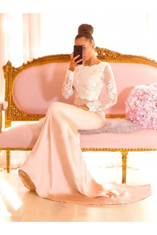 Mermaid Lace Long Sleeves Long Bridesmaid Dresses 3010344 Mermaid Lace Long Sleeves Long Bridesmaid Dresses 3010344