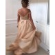 A-Line Beaded Off-the-Shoulder Long Bridesmaid Dresses 3010347