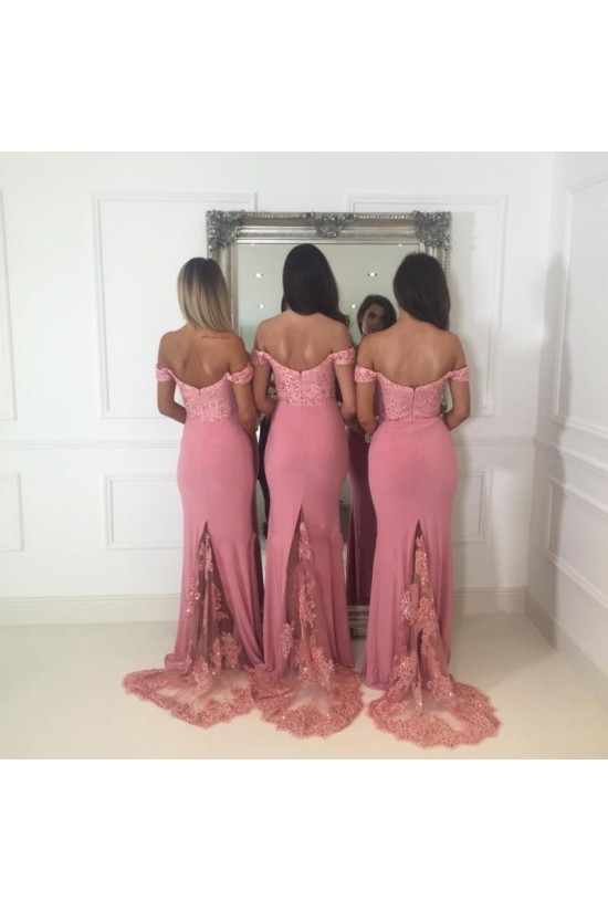 Mermaid Off-the-Shoulder Lace Long Bridesmaid Dresses 3010360 Mermaid Off-the-Shoulder Lace Long Bridesmaid Dresses 3010360