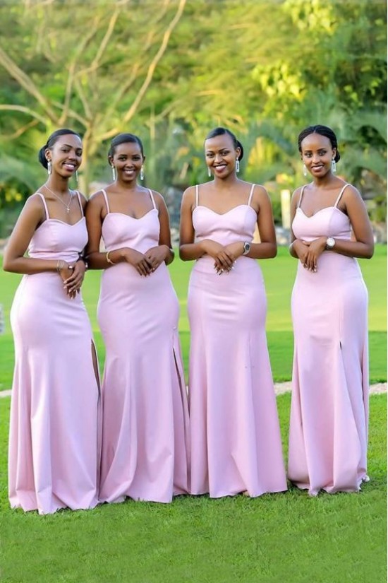 Mermaid Spaghetti Straps Long Pink Bridesmaid Dresses 3010368 Mermaid Spaghetti Straps Long Pink Bridesmaid Dresses 3010368