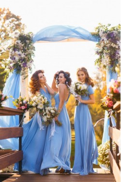 A-Line Chiffon Long Bridesmaid Dresses 3010377