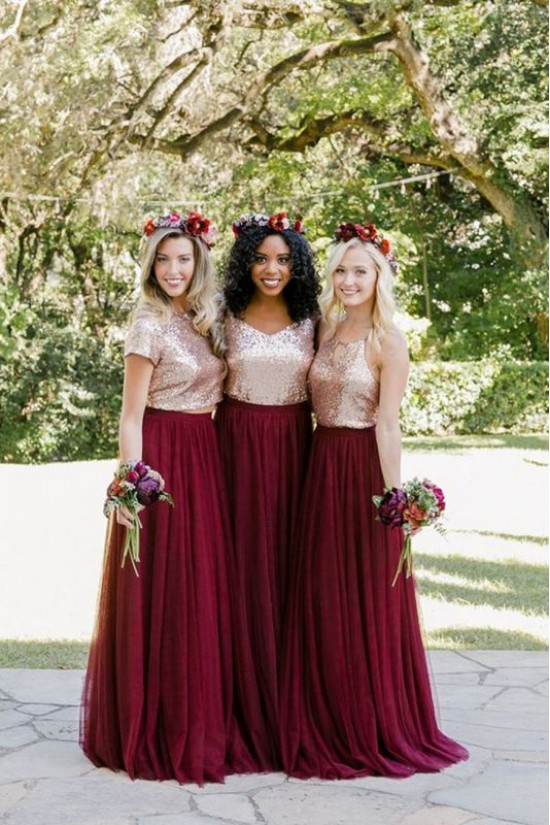 A-Line Sequins and Tulle Long Bridesmaid Dresses 3010378 A-Line Sequins and Tulle Long Bridesmaid Dresses 3010378