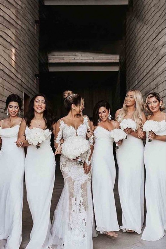 Sheath Spaghetti Straps Long Bridesmaid Dresses 3010389 Sheath Spaghetti Straps Long Bridesmaid Dresses 3010389