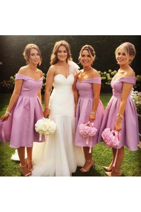 A-Line Off-the-Shoulder Knee Length Bridesmaid Dresses 3010459 A-Line Off-the-Shoulder Knee Length Bridesmaid Dresses 3010459