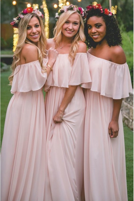 Long Pink Chiffon Floor Length Bridesmaid Dresses 3010460 Long Pink Chiffon Floor Length Bridesmaid Dresses 3010460