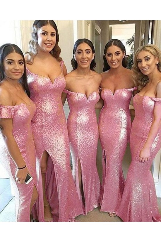 Mermaid Sequins Off-the-Shoulder Long Floor Length Bridesmaid Dresses 3010464 Mermaid Sequins Off-the-Shoulder Long Floor Length Bridesmaid Dresses 3010464