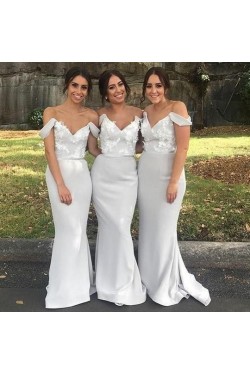 Mermaid Off-the-Shoulder Long Floor Length Bridesmaid Dresses 3010472