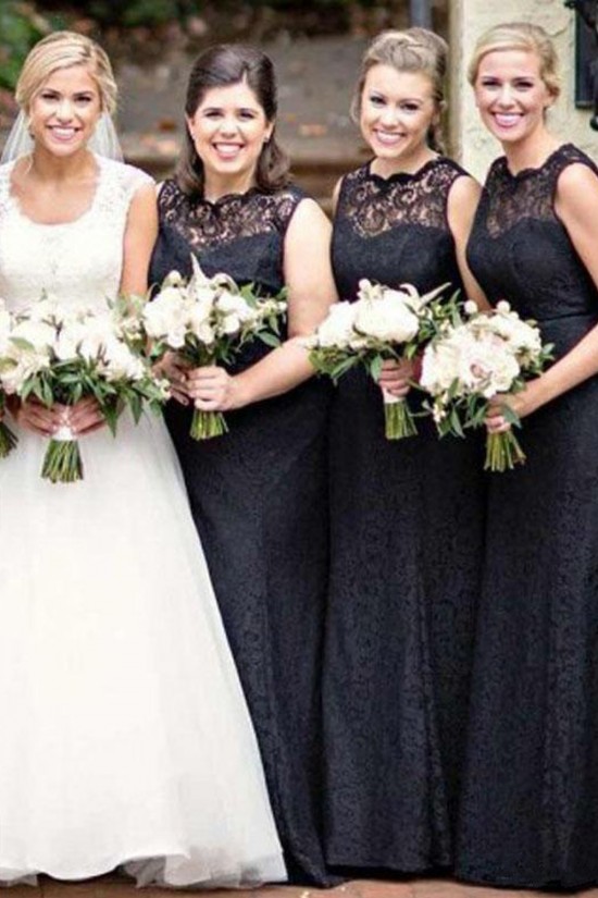 Long Black Lace Floor Length Bridesmaid Dresses 3010511 Long Black Lace Floor Length Bridesmaid Dresses 3010511